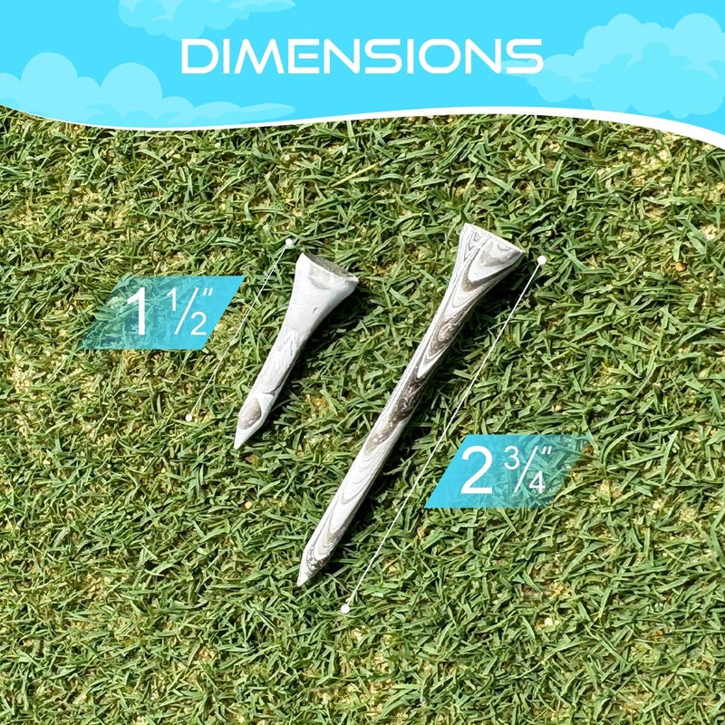 EWILLING Store Golf Tees Multiple Colors Mixed Size Package, 100pcs Professional Bamboo/Wood Golf Tees, Size 3-1/4", 2-3/4" & 1-1/2" Reduce Friction and Resistance - Image 5
